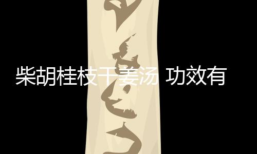 柴胡桂枝干姜汤 功效有哪些?