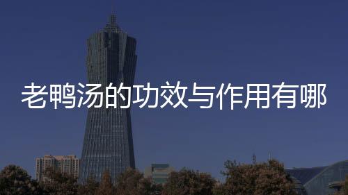 老鸭汤的功效与作用有哪些
